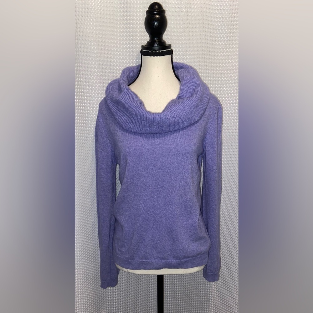 BARTOLINI lilac merino wool cashmere blend cowl neck knit‎ sweater sz medium